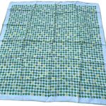 Vintage “ A Paris Scarf” 26” X 26” Apples print Japan hand rolled. Green Photo 4