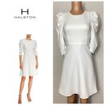 Halston Heritage Halston ivory white puff sleeve dress. Size 0. Retails $320 Photo 1