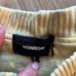 Monrow Yellow Bleach Crew Neck Sweatshirt Sz S Photo 1
