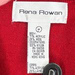 Rena Rowan Vintage 90's  red cardigan with black embroidery Size Medium Photo 4