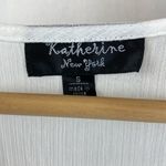 Katherine NY White & Pink Embellished V Neck Long Sleeve Sheer Tunic Top S Photo 3