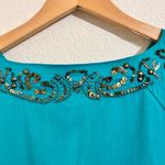 Antonio Melani Teal Embellished Blouse Photo 3