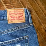 Levi 501 distressed button up cutoff W26 denim cutoff shorts Blue Size 26 Photo 3