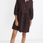 Madewell Plaid Flannel Raglan Button-Front Shirtdress Photo 0