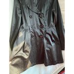 Moon Collection  Double Breasted Black Trench Coat A Line Jacket Large Twee Femme Photo 4