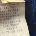 Vintage 70s 80s Sequin Chiffon Hem Midi Dress Cocktail Cobalt Blue Womens Small Photo 11