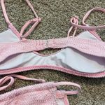Cider NEW Pink Bikini Ribbed Cheeky Feminine Coquette Swimwear Pool Beach Photo 2