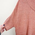 CAbi  Women's Small Coral Pink Marled Knit Cowl Neck Short Sleeve Sweater Photo 1