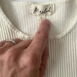 Marled Women Large Sweater White Rayon Blend Fisherman Neutral Capsule Classic Photo 9