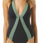 Vince Camuto deep sea color block swimsuit. NWT Photo 0