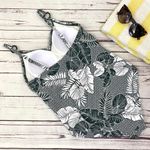 Kona Sol  Leaf Print One Piece Swimsuit M Photo 3