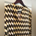 Joie Top Size M Green Tan Black Diamond Long Sleeve V Neck Photo 1