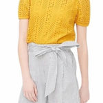 J.Crew eyelet puffed sleeve blouse golden yellow size XS Photo 0