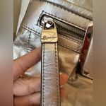 B. Makowsky Gold Metallic Leather Shoulder Bag Silver Photo 5