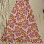 KIVARI Josephina Pink and Orange Floral Midi Sleeveless Slit Sundress Size 4 Photo 3