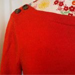 Loft  Orange Shoulder Button Boatneck Sweater Photo 3
