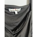 Reformation  Suvi Knit Midi Dress Size Large Black Ruched Jersey Photo 5