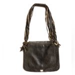 Moschino Auth  Stunning Brown Pebble Leather Purse Bag w Gold Metal Hearts Photo 2