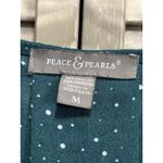 Peace & Pearls  Green/Wh Polkadot Chiffon‎ Wrap Front 3/4 Tab Sleeve Blouse Sz M Photo 1