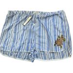 SONCY Blue Striped Women's Pajama Shorts Size 14 Photo 0