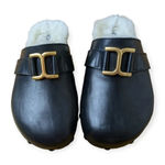 Chloé Marcie Black Leather Shearling Mules Clogs Size 6 NWOB Photo 4