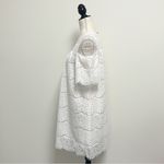 Umgee  White Lace Overlay Cold Shoulder Short Sleeve Oversized A Line Dress Small Photo 2