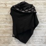 Anthropologie Moth Womens S Wool Shrug Sweater Wrap Cowl‎ Cropped Black Zipper Photo 3