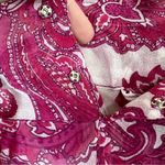 Mikoh Swimwear Pants Cover-up Silk Chiffon Pink Floral Paisley Drawstring Sz Med Photo 3