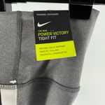 Nike Power Victory Tight Fit Gray Leggings Pink White Black Stripe Mid Rise New Photo 10