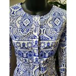 Freeway Apparel Boutique Freeway Women's Blue & White Polyester Long Sleeve Round Neck Romper S Photo 1