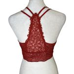 Aerie  Desert Lace Racerback Bralette Rust Red Orange Lace Lined Sz Med Wireless Photo 4