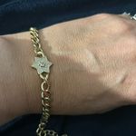 Macy's NWT Cubic Zirconia Star Link Bracelet Curb Chain Fine Gold Plate 18K Br… Photo 0