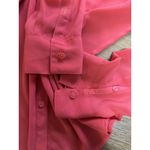 EXPRESS  Women Red Long Sleeve Shirt Size Small Button Down Polyester Lightweight Photo 7