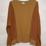 BKE  Women's Size Medium Brown Tan Waffle Knit Crew Neck Pullover Sweater Photo 2