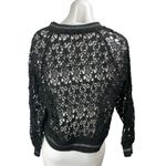 ZARA Black Long Sleeve Star Open Knit Crochet Crew Neck Sweater Sweatshirt S Photo 1
