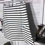 Ann Taylor Navy Cream Stripe Skater Skirt Size 4 Photo 5