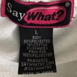 Say What? Cropped oversized Hoodie with Soft fur sleeves Photo 4