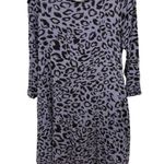 Hourglass Lilly  Gray Leopard Cheetah Animal Print Size M/L Long Sleeve Dress NWT Photo 0