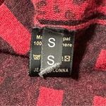 Jean Colonna Size S Black Red Printed Long Sleeve Lightweight Cashmere Sweater Photo 5