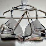 Athleta  Vivid Prism Bikini Top Racerback Built In Bra Hawaiian Cut White Blue XS Photo 5