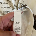 John Deere Women’s  Moline IL raglan style crop sleeve cream & pink shirt XL Photo 4