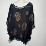 Kay Celine  black beaded blouse size large Photo 1