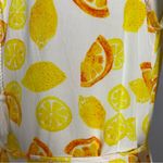 BeachLunchLounge Dress Lemon Print Citrus Fruit Summer Yellow White Sleeveless Photo 10