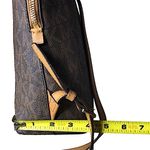 Michael Kors Tan Leather & MK Monogram Brown Coated Canvas Ipad Backpack NWT Photo 9