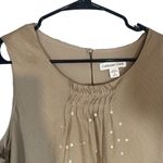 Coldwater Creek  Beige Sleeveless Layered Sequins Detail Blouse Women Sz M Photo 3