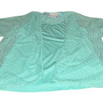 Sag Harbor Womens Aqua Blue Lace Overlay Tank Top Size Large Photo 0