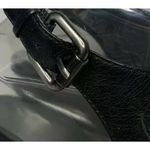 B Makowsky  Jaden Black Leather Wedge Slingback Sandals Criss Cross Cage Sz 6.5 Photo 1