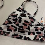 New Leopard Print Pink Black Bikini, Size Medium NWT White Photo 3