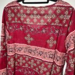 Denim & Supply Ralph Lauren  Boho Peasant Blouse Red Paisley Size Large Cottage‎ Photo 6