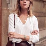 Sézane Sezane Mathilda Blouse in Ecru White Size 34 Photo 3